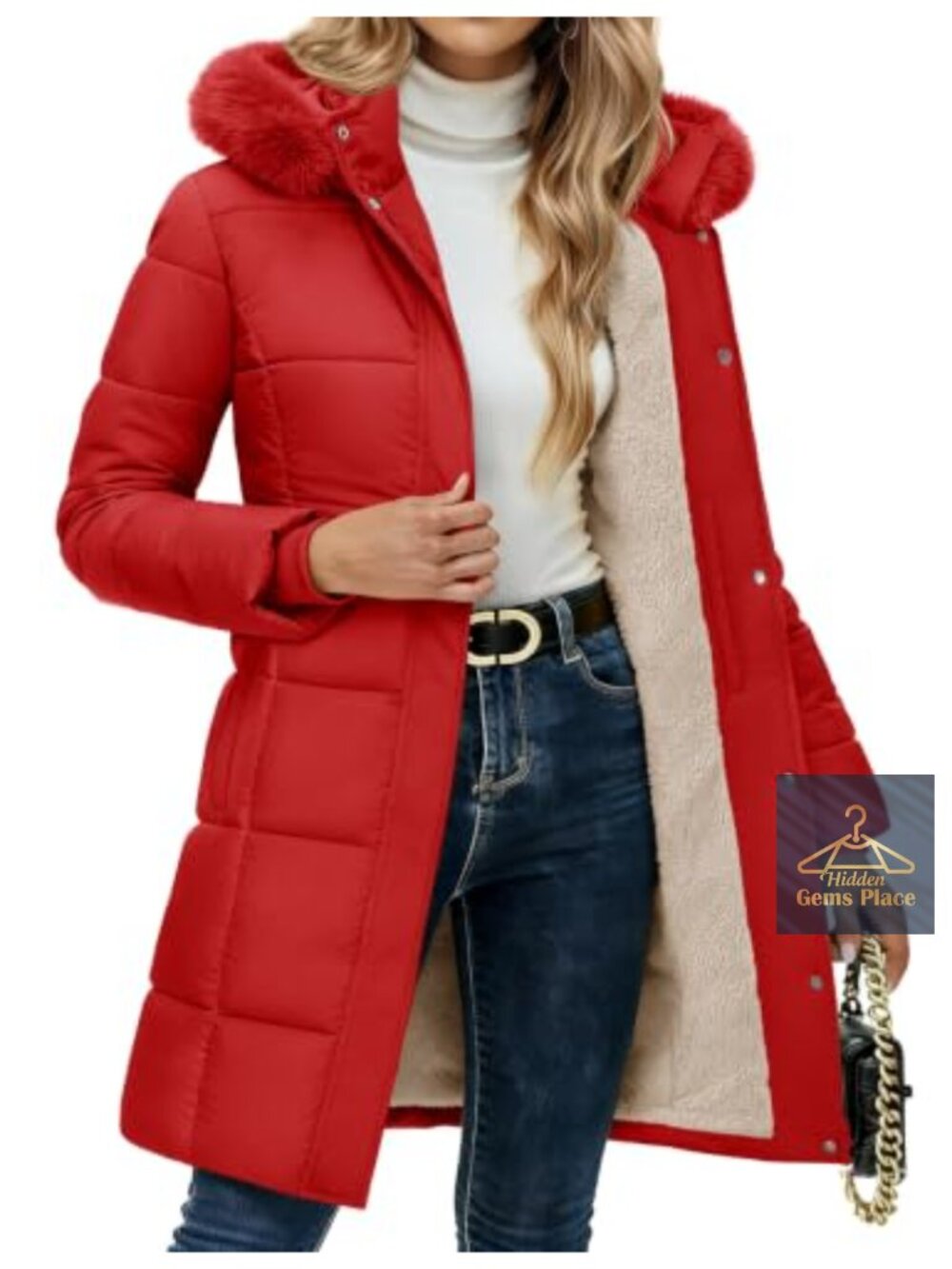 Women's Long Winter Down Coat Fleece Lined Puffer Jackets